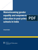 Mainstreaming Gender Equality and Empowerment Education in Post-Primary Schools in India