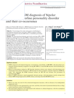 Clinical vs. DSM Diagnosis of Bipolar Disorder, Borderline Personality Disorder and Their Co-Occurrence