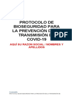 Protocolos de Bioseguridad COVID 19 Costruccion