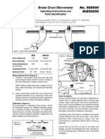 Brake Drum Micrometer: Operating Instructions and Parts Identification