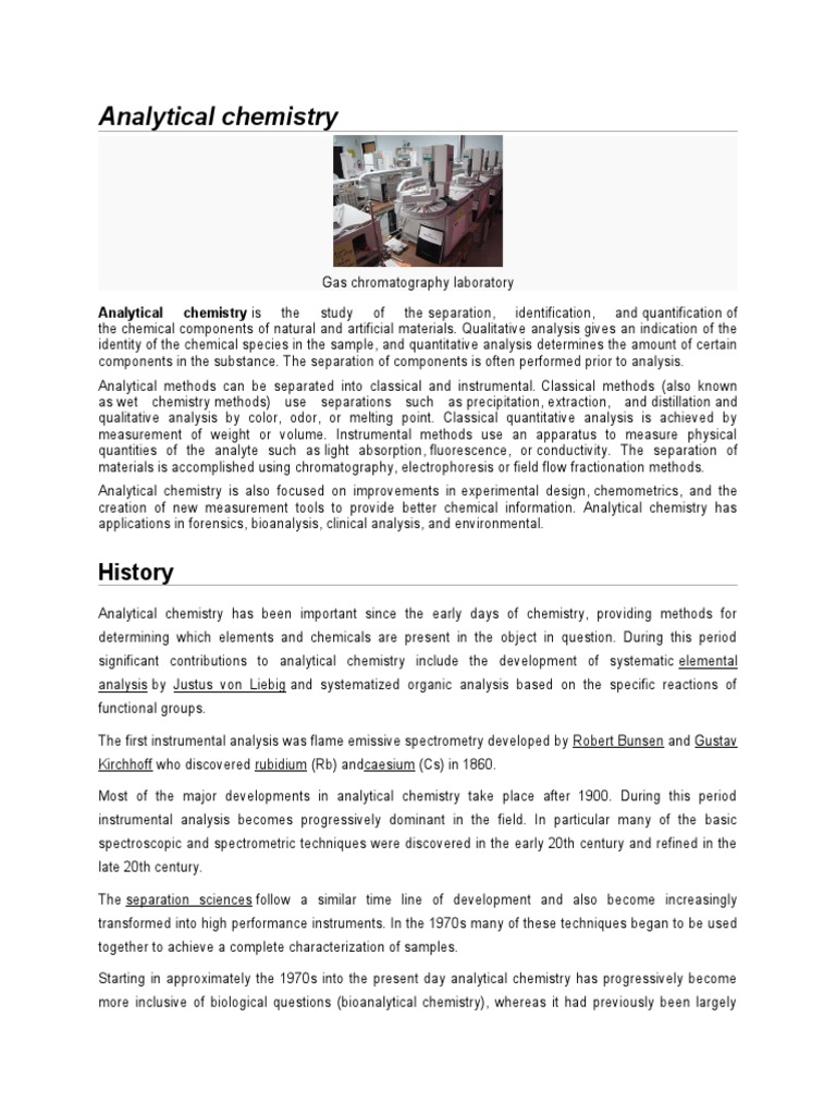 Analytical Chemistry | PDF | Chemical Substances | Analytical Chemistry