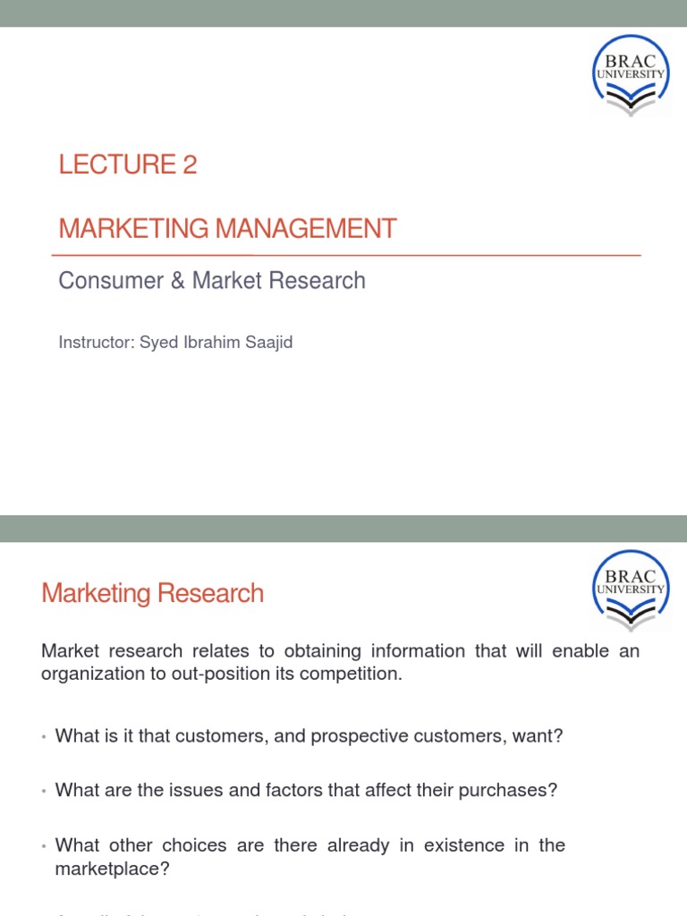 Lecture 02 - Consumer & MKT Research | PDF | Marketing Research ...