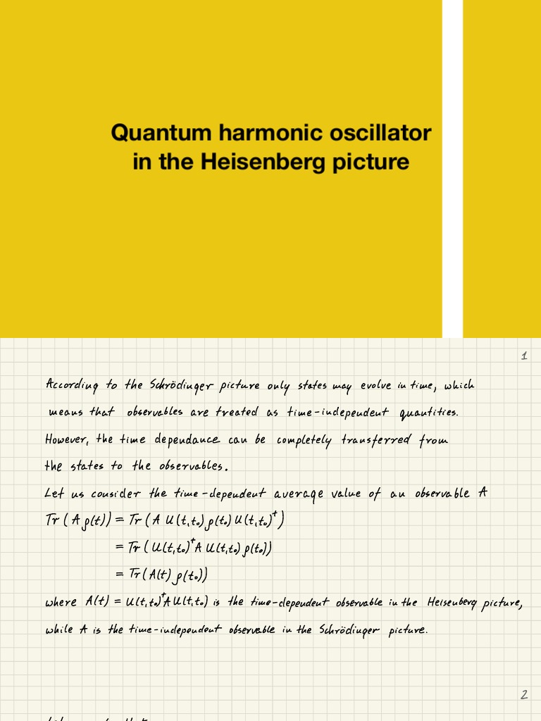 Quantum Harmonic Oscillator in The Heisenberg Picture PDF PDF
