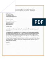 Motivation Letter For PHD Scholarship Sample PDF