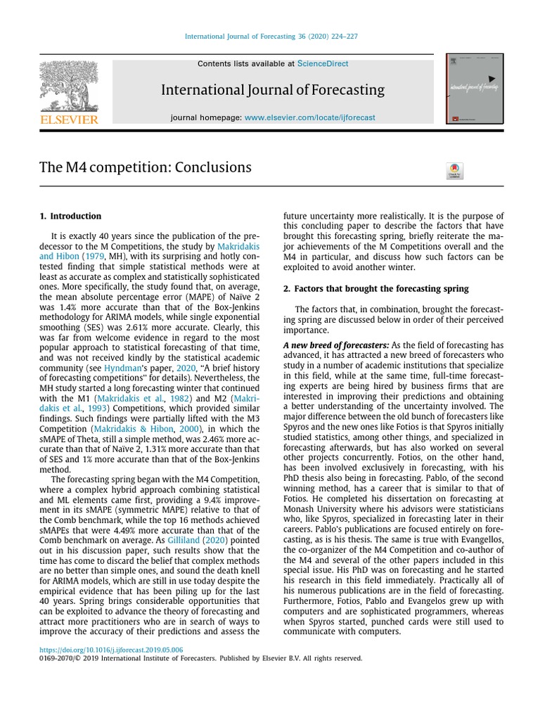 International Journal of Forecasting: Contents Lists Available at | PDF ...