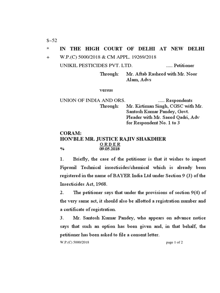 In The High Court of Delhi at New Delhi | PDF | Law | Finance & Money ...