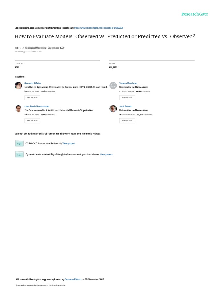 How To Evaluate Models: Observed vs. Predicted or Predicted vs ...