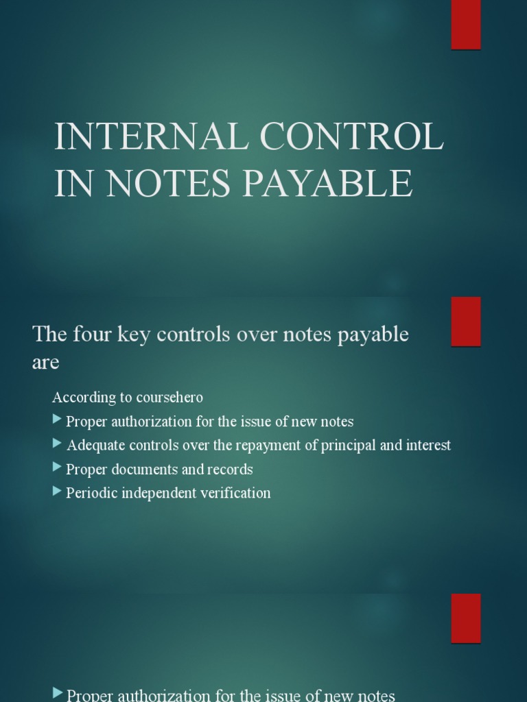 Internal Controls for Notes Payable | PDF | Accounts Payable ...