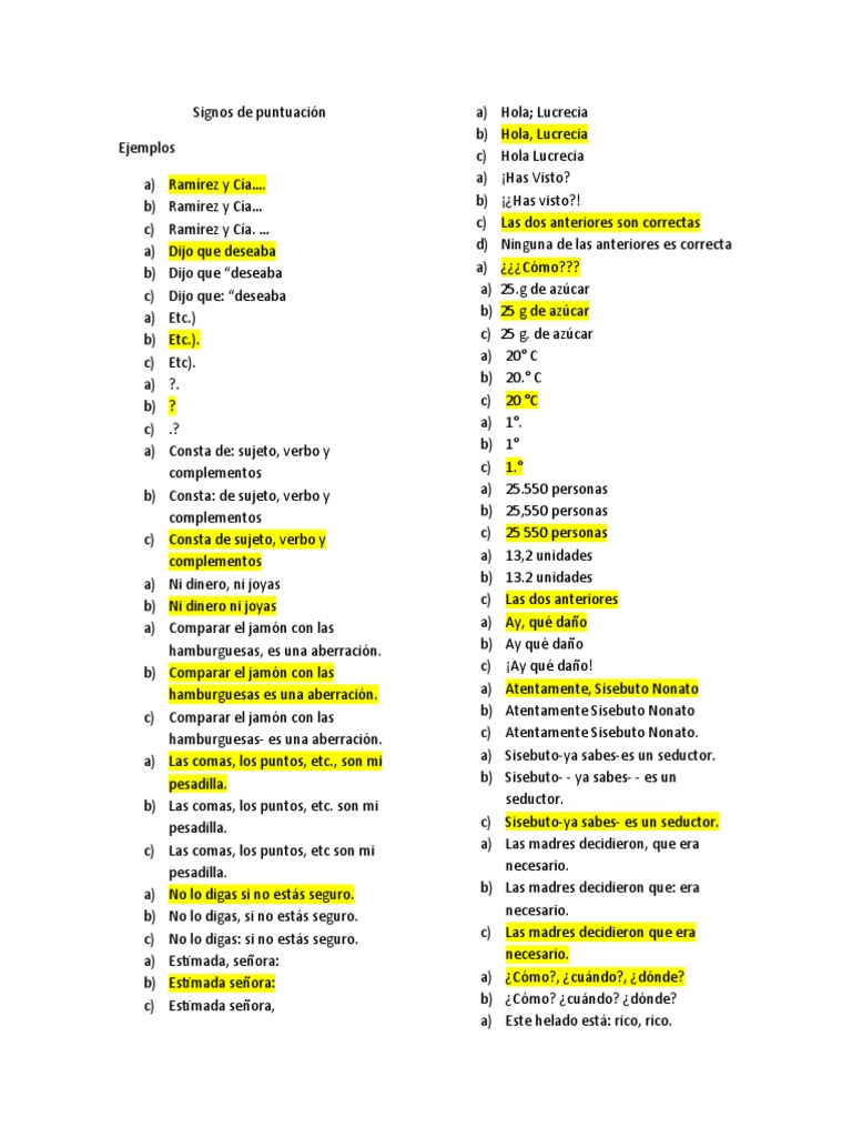 Signos de Puntuación y Ejemplos | PDF | Mecánica del lenguaje | Gramática