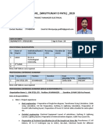 Project Manager Electrical Resume