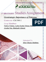 Pakistan Studies Assignment: Geostrategic Importance of Pakistan