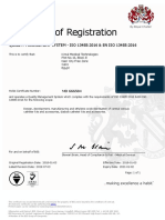 Certificate of Registration: QUALITY MANAGEMENT SYSTEM - ISO 13485:2016 & EN ISO 13485:2016