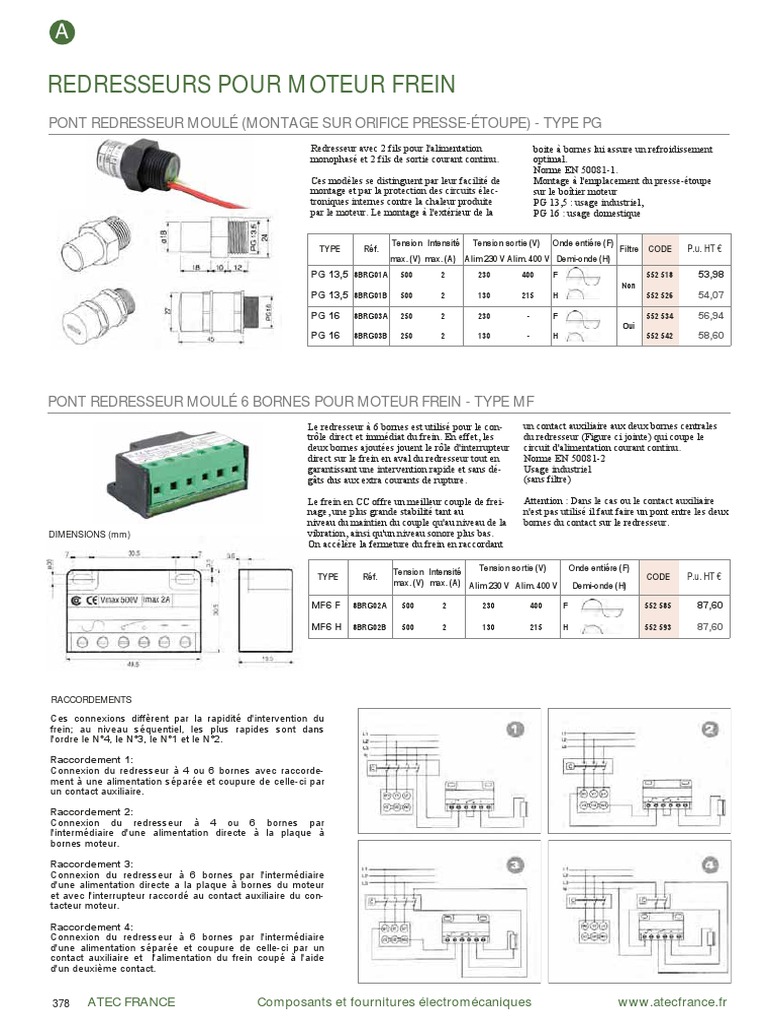 Pont redresseur 6 bornes 230 V/400 V - MF6-F