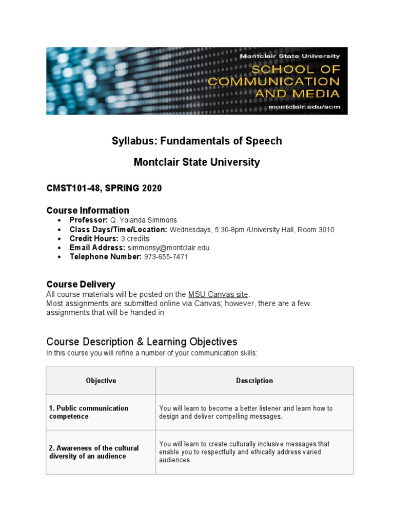 Msu Syllabus s2020 (530) Moreno Class | PDF | Test (Assessment) | Textbook