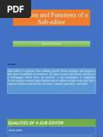 Qualities and Functions of A Sub-Editor