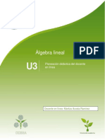 Planeación Álgebra Lineal Unidad 3 PDF