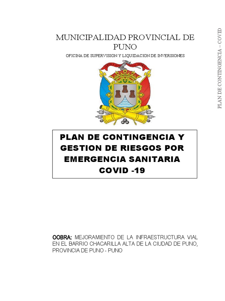 01 Plan de Contingencia y Gestion de Riesgos COVID-19-chacarilla | PDF ...