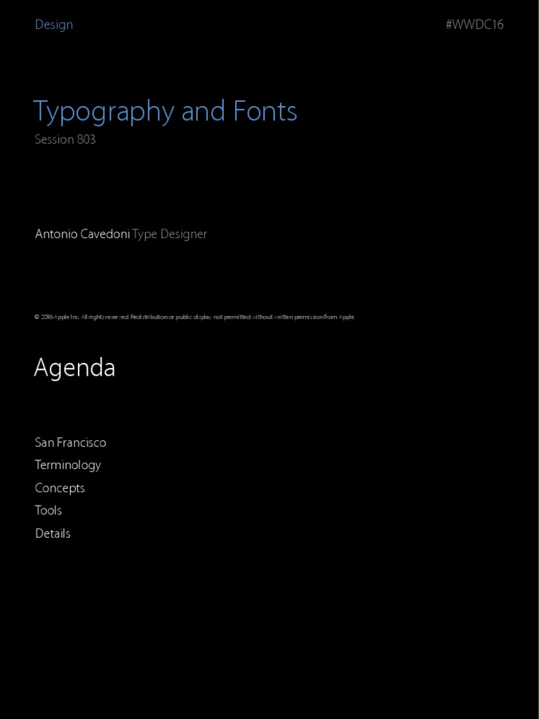 #WWDC16 Typography and Fonts PDF | PDF | Typography | Typefaces