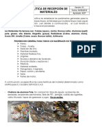 POLITICA DE RECP DE MATERIALES