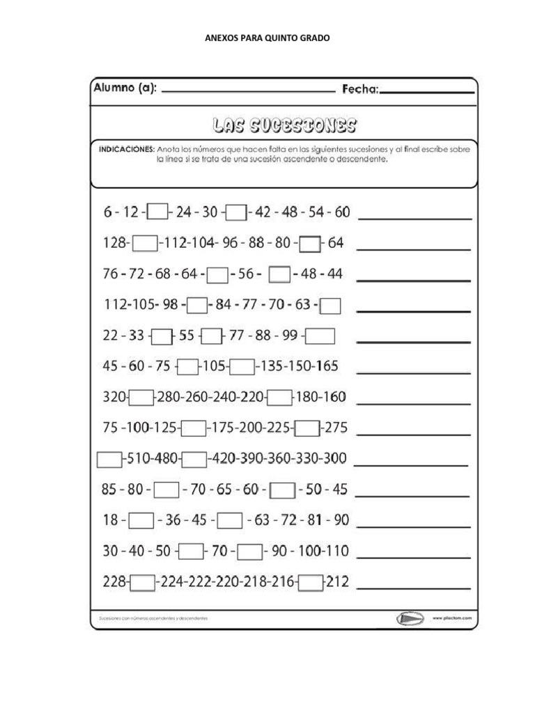 Anexos Quinto Grado PDF PDF