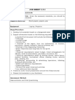 JOB SHEET 1.3-1: Title: Develop Bid Materials Performance Objective: Given The Necessary Materials, You Should Be