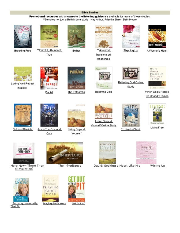 Beth Moore Bible Studies Overview PDF