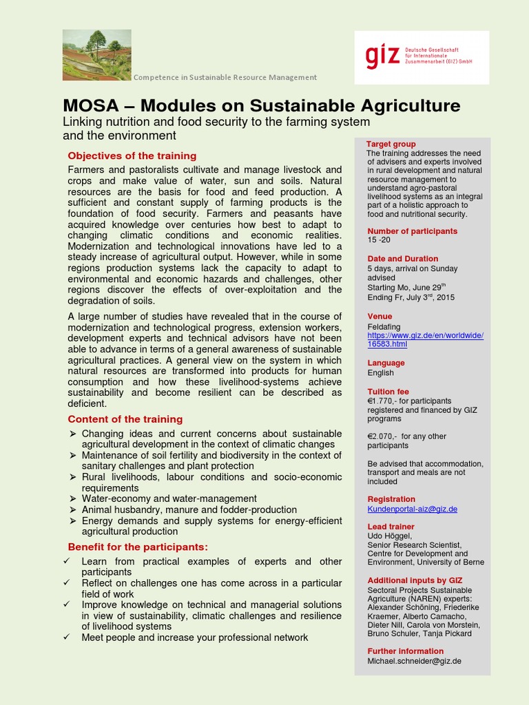 Sustainable Resource Management Training | PDF | Agriculture | Food ...