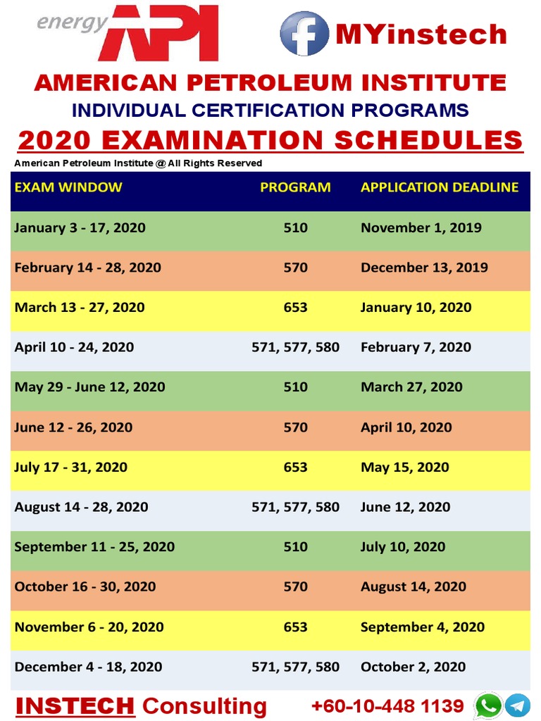 2020 Api Icp Exam Schedules | PDF | Computers