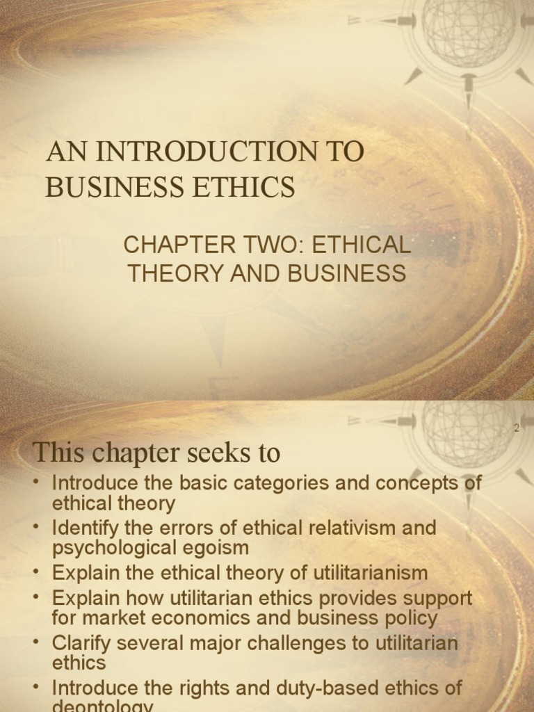 An Introduction To Business Ethics: Chapter Two: Ethical Theory and ...