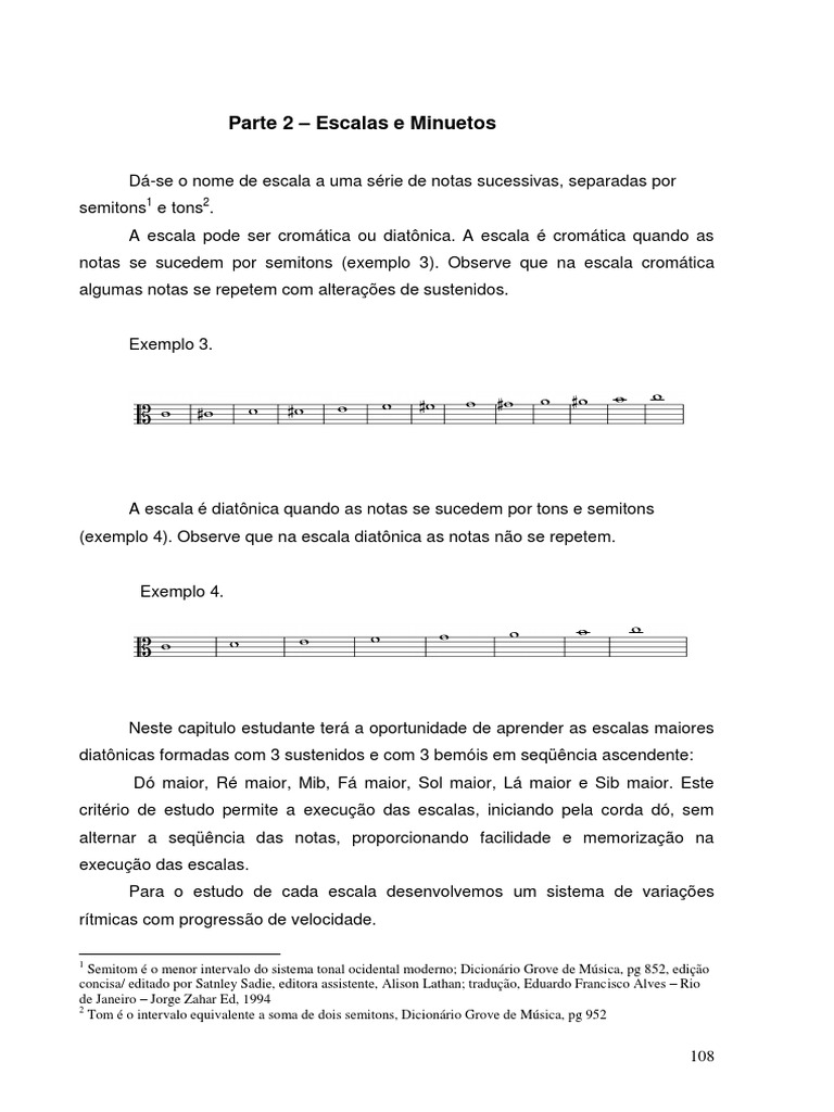 Escalas e Minuetos para Viola de Arco | PDF | Escala (música ...