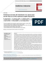 Predictores de Éxito Del Tratamiento Con Cánula Nasal de Alto Flujo en El Fallo Respiratorio Agudo Hipoxémico