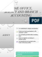 Home Office, Agency and Branch Accounting