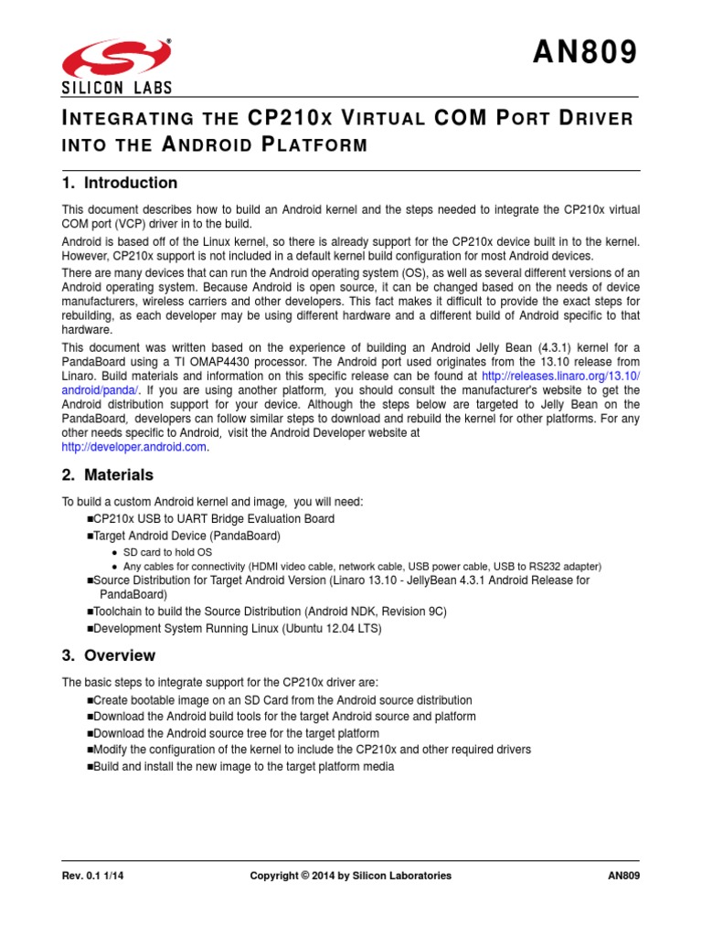 CP210X Com Port | PDF | Android (Operating System) | Device Driver