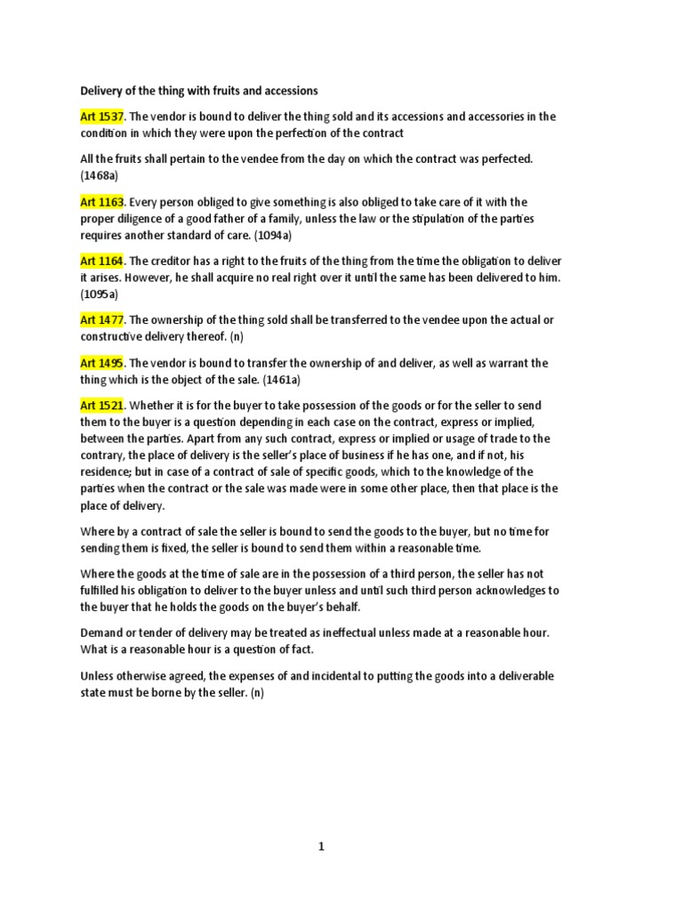 Sales Delivery of The Thing With Fruits and Accessions, Double Sale