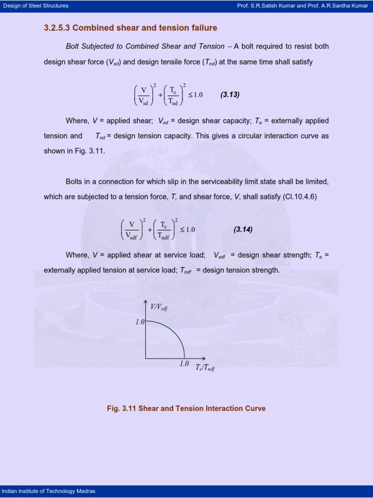 Combined Shear and Tension in Bolts | PDF | Teaching Methods ...