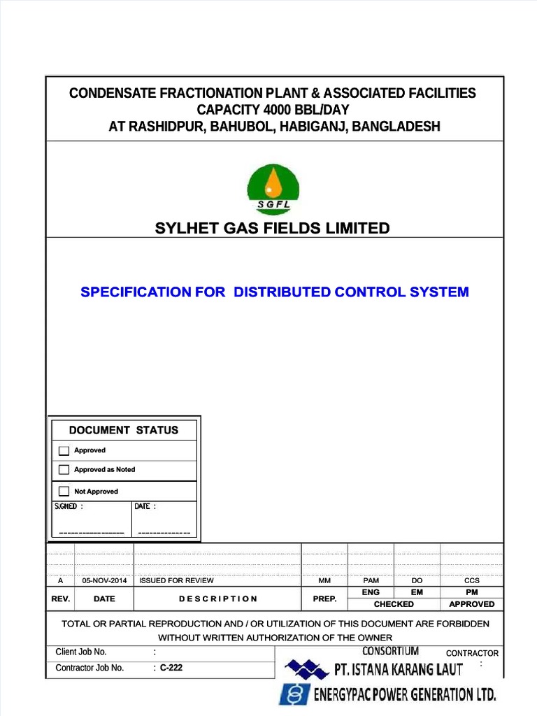 Condensate Fractionation Plant Specs | PDF | Distributed Computing ...