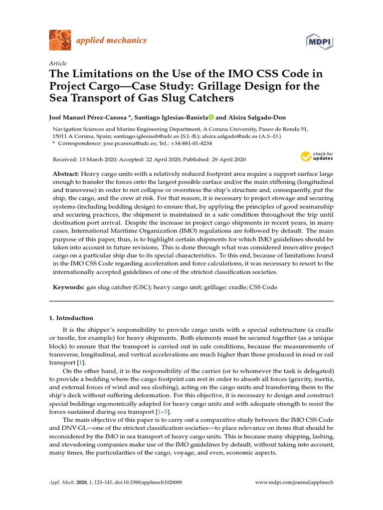 The Limitations On The Use of The IMO CSS Code in Project Cargo-Case ...