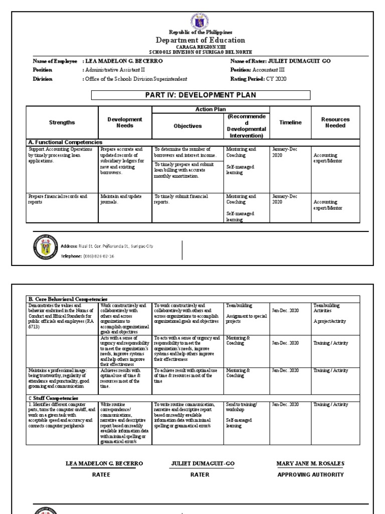 Department of Education: Part Iv: Development Plan | PDF | Team ...