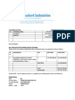 Customer Details Pro-Forma Invoice