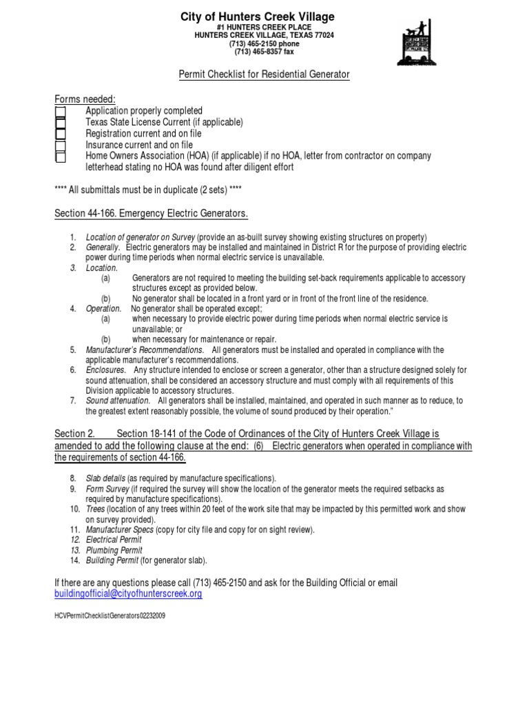 Generator Permit PDF PDF Government Business