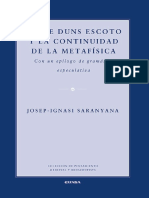 Saranyana, Josep-Ignasi. Sobre Duns Escoto y La Continuidad de La Metafísica