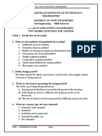 En - 8491 Water Supply Engineering: Unit - 1 Sources of Water