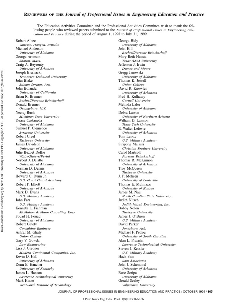 Journal of Professional Issues in Engineering Education and Practice ...