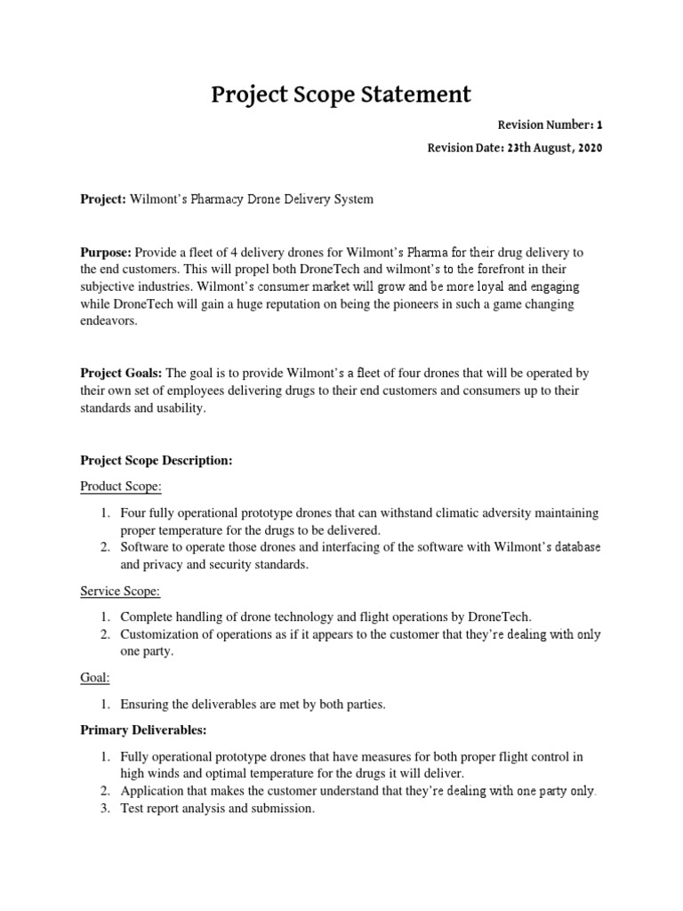 Project Scope Statement PDF | PDF | Unmanned Aerial Vehicle | Computing