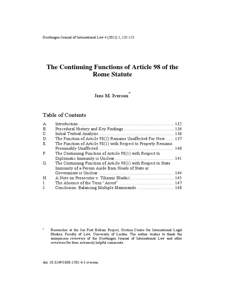 Continuing Functions of Article 98 of TH PDF | PDF | Omar Al Bashir ...