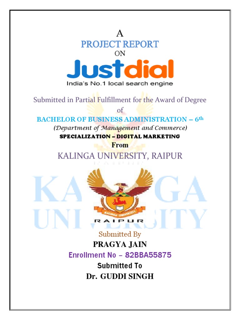 Justdial India's No. 1, Local Search Engine, BBA - 6th Semester, Digital  Marketing Project | PDF | Retail | Pricing