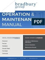 Metal Hinged Doorsets Operation Maintenance Manual