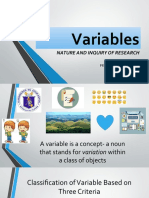 Variables: Nature and Inquiry of Research