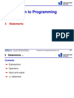 Introduction To Programming: 3 Statements