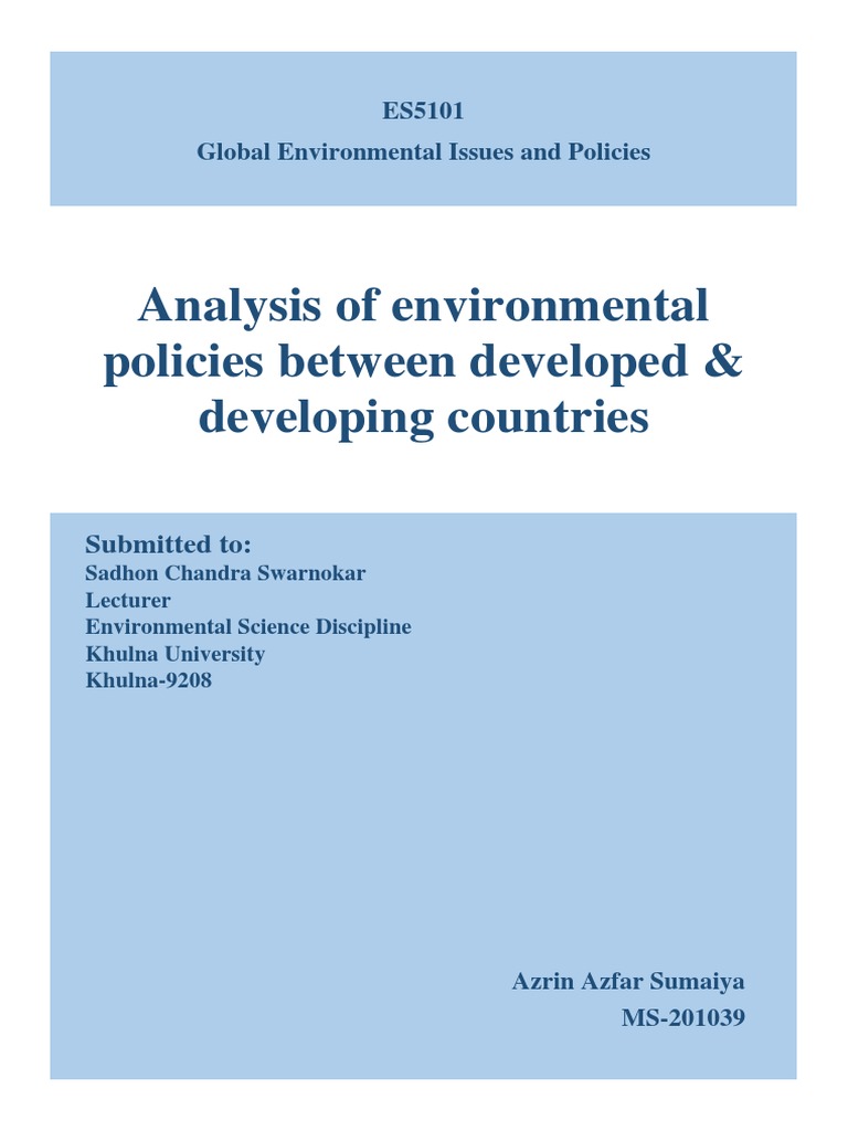 Environmental Policy Analysis: Global Insights | PDF | Environmental ...